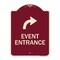 Signmission Event Entrance With Upper Right Arrow Heavy-Gauge Aluminum Architectural Sign, 24" H, BU-1824-24085 A-DES-BU-1824-24085 - alternate 1